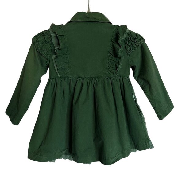 Vintage Style Green Girl's Double Breasted Coat Size 5-6 - Picture 2 of 5